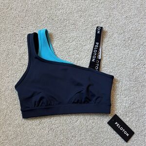 Peloton Dual-Tone Black and Blue Bra